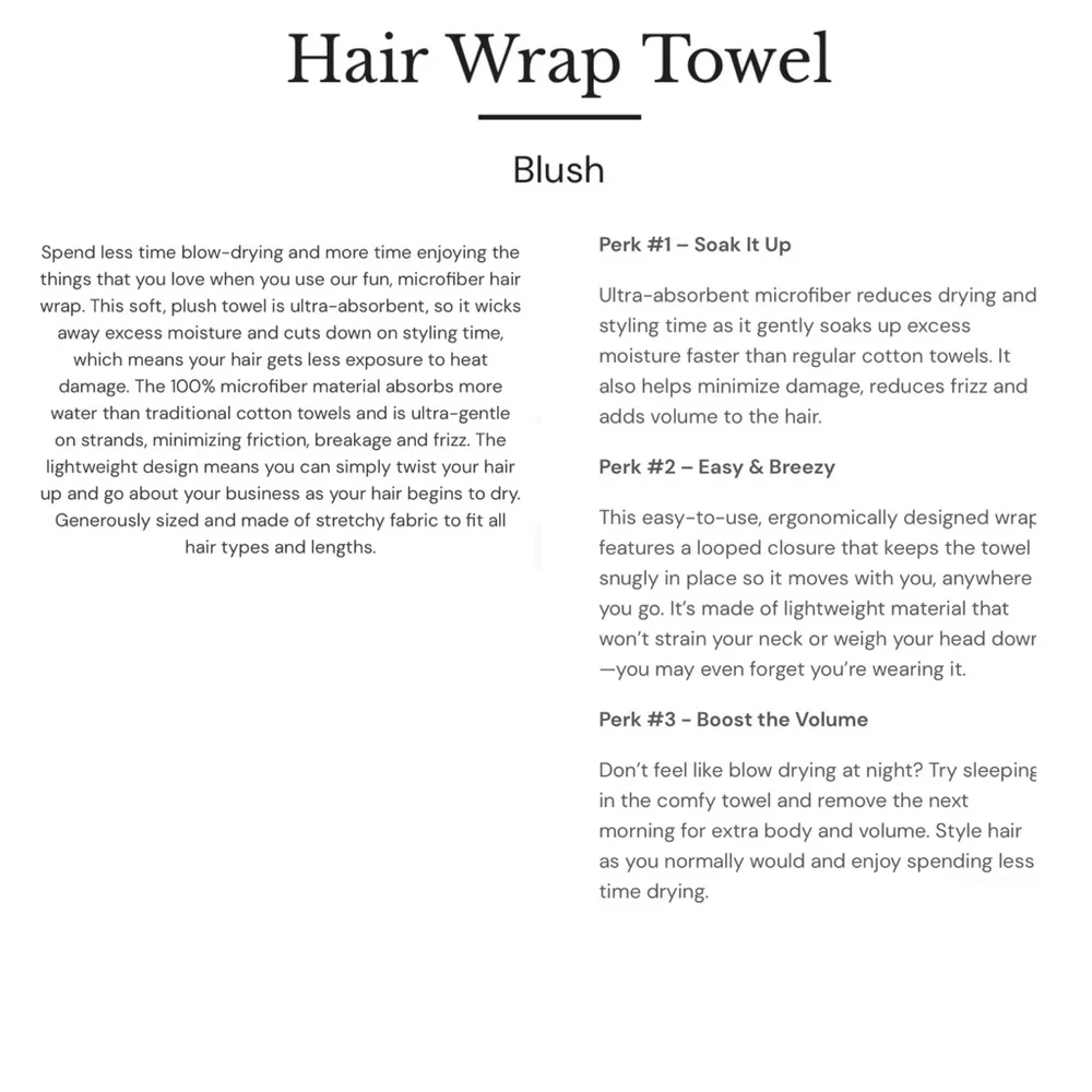 L’ange Blush Hair Wrap Towel